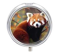 Pilulier rond à 3 compartiments avec miroir - Petit pilulier de voyage - Joli organiseur de vitamines - Portable - Pour sac à main