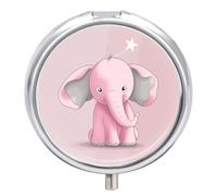 Pilulier rond à 3 compartiments avec miroir - Petit pilulier de voyage - Joli organiseur de vitamines - Portable - Pour sac à main