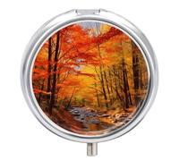 Pilulier rond à 3 compartiments avec miroir - Petit pilulier de voyage - Joli organiseur de vitamines - Portable - Pour sac à main