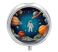 Pilulier rond à 3 compartiments avec miroir - Petit pilulier de voyage - Joli organiseur de vitamines - Portable - Pour poche et sac à main