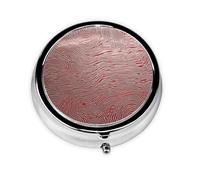 Pilulier rond à 3 compartiments en métal portable pour poche ou sac à main, 5,1 x 5,1 x 1,8 cm, essentiels de voyage - Rose doré rose