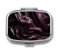 Pilulier rond à 3 compartiments - Fond violet - Boîte de rangement en métal étanche pour médicaments de voyage