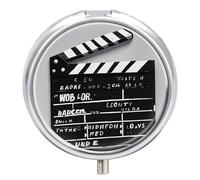 Pilulier rond à 3 compartiments - Noir et blanc - Scène d'action du film - Mini pilulier portable de voyage pour poche, sac à main - Pilulier en métal pour vitamines, huile de poisson