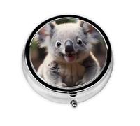 Pilulier rond à 3 compartiments - Organiseur de médicaments portable, pilulier mignon imprimé koala