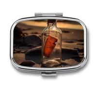 Pilulier rond à 3 compartiments pour organiser les bouteilles sur la plage - Boîte de rangement en métal étanche pour médicaments de voyage