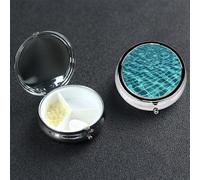 Pilulier rond à 3 compartiments pour piscine - Joli pilulier de voyage portable en métal pour médicaments et vitamines - Cadeau unique