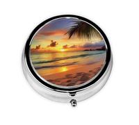 Pilulier rond à 3 compartiments pour sac à main - Joli pilulier de voyage portable - Mini petit pilulier de voyage pour contenir des vitamines, des suppléments d'huile de poisson