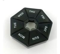 Pilulier rond à 7 compartiments for une semaine (1 pièce) - Petit pilulier portable 7 jours - Boîte à bijoux for médicaments(C3)