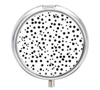 Pilulier rond à pois noirs et blancs - Organiseur de poche pour sac à main