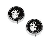 Pilulier rond avec 3 compartiments - Petit pilulier portable - Conteneurs de vitamines - Essentiels de voyage - 4,6 x 4,6 x 1,8 cm