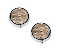 Pilulier rond avec 3 compartiments - Petit pilulier portable - Récipients de voyage - 4,6 x 4,6 x 1,8 cm