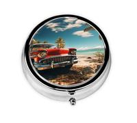 Pilulier rond avec 3 compartiments pour voiture, plage, petit pilulier étanche pour voyage, planificateur de médicaments