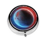 Pilulier rond avec 3 compartiments pour voyage (Space Planet Earth)