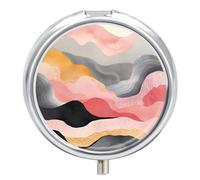 Pilulier rond avec motif blanc et gris - Organiseur de poche pour sac à main