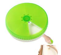 Pilulier rond - Bouteille de médicaments portable en polypropylène, organisateur de doses hebdomadaires, étui rotatif étanche, rangement de poche pour la santé | Parfait pour les voyages, le camping