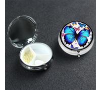 Pilulier rond coloré à 3 compartiments en métal pour médicaments et vitamines - Cadeau unique