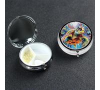 Pilulier rond coloré en forme de tortue de mer à 3 compartiments - Joli pilulier de voyage portable en métal - Pour homme et femme - Cadeau unique