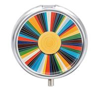 Pilulier rond compact à 3 compartiments, boîte à pilules de voyage portable rétro bohème pour le soleil, pilulier quotidien pour hommes et femmes