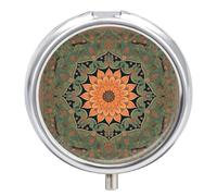 Pilulier rond compact à 3 compartiments, pilulier de voyage bohème pour médicaments quotidiens pour homme et femme