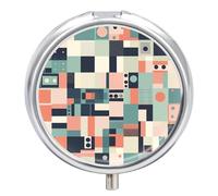Pilulier rond de forme carrée colorée - Petit pilulier de voyage étanche - Organiseur pour poche et sac à main - Pratique au quotidien