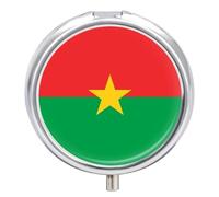 Pilulier Rond De Poche Motif Drapeau Du Burkina Faso Idéal Pour Le Sac Main Ou La Poche Organisateur De Médicaments Portable Pour Voyages Convient Également Pour Vitamines L'Compléments Alimentaires