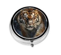 Pilulier rond d'hiver avec 3 compartiments, mini pilulier en métal pour sac à main ou poche, léger et portable pour un usage quotidien, cadeaux, voyage