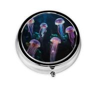 Pilulier rond élégant en métal coloré avec 3 compartiments pour médicaments, organiseur de pilules portable, petite boîte à pilules de voyage pour sac à main et poche