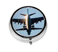 Pilulier rond en forme d'avion à 3 compartiments pour sac à main, joli pilulier de voyage portable pour contenir des vitamines, des suppléments d'huile de poisson