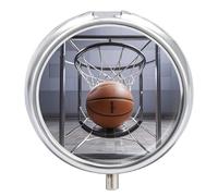 Pilulier rond en forme de basket-ball à 3 compartiments - Portable - Pour voyage - Mini récipient compact pour médicaments - Distributeur de vitamines