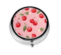Pilulier rond en forme de fleur de cerisier avec 3 compartiments, mini pilulier en métal pour sac à main ou poche, léger et portable pour un usage quotidien, cadeau, voyage