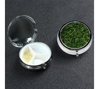 Pilulier rond en forme de haie à 3 compartiments - Joli pilulier de voyage portable - Organisateur de vitamines en métal pour homme et femme - Cadeau unique