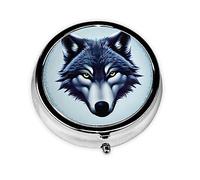 Pilulier rond en forme de tête de loup féroce, organiseur de médicaments quotidien, design facile à transporter.