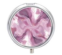 Pilulier rond en marbre violet nacré, 3 compartiments, organiseur de médicaments décoratif portable pour poche ou sac à main, organiseur de vitamines