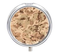 Pilulier rond en métal à 3 compartiments, joli organisateur de pilules de voyage portable, petit pilulier camouflage désert pour poche, sac à main, pilulier, boîte de rangement pour médicaments