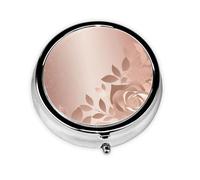 Pilulier rond en métal doré rose pour sac à main, 3 compartiments, pilulier de voyage portable en métal pour contenir des vitamines, des suppléments d'huile de poisson