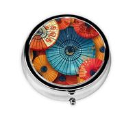 Pilulier rond en papier japonais avec 3 compartiments, mini pilulier en métal pour sac à main ou poche, léger et portable pour un usage quotidien, cadeau, voyage