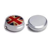Pilulier rond exquis quotidien organisateur de pilules avec miroir portable compact support de médicaments pour vitamines, huile de foie de morue, supplément