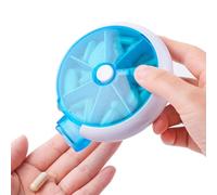 Pilulier rond hebdomadaire - 7 jours - Organisateur de pilules circulaire - Distributeur compact avec compartiments quotidiens - Outil de stockage de pilules pour vitamines, bonbons, médicaments