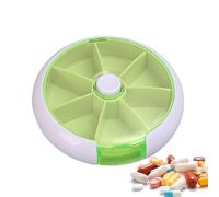Pilulier rond hebdomadaire - 7 jours - Organisateur de pilules circulaire - Distributeur compact avec compartiments quotidiens - Outil de stockage de pilules pour vitamines, bonbons, médicaments