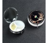 Pilulier rond hebdomadaire avec 3 compartiments pour disques vinyles - Petit pilulier portable pour vitamines - Pour compléments, médicaments
