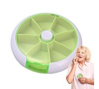 Pilulier rond hebdomadaire - Boîte à pilules portable - Rangement rond - Accessoire de rangement en forme de fruits pour vitamines, bonbons et médicaments - Organiseur compact pour la maison et les
