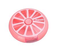 Pilulier rond hebdomadaire - Boîte à pilules portable - Rangement rond - Accessoire de rangement en forme de fruits pour vitamines, bonbons et médicaments - Organiseur compact pour la maison et les