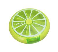 Pilulier rond hebdomadaire - Construction ABS PP 9 x 2,2 cm, distributeur de pilules portable, organiseur à sept compartiments, recharge facile, design compact | pour pilules de bonbons quotidiens et