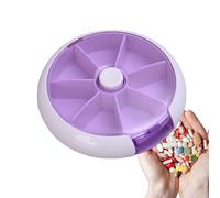 Pilulier rond hebdomadaire - Conteneur de rangement transparent portable, design compact | Organisateur polyvalent pour pilules, vitamines, bonbons, étui à médicaments voyage, support suppléments quot