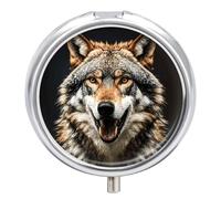 Pilulier rond Hungry Like A Wolf - 3 compartiments - Portable - Pour le voyage - Mini boîte à médicaments compacte pour le quotidien - Distributeur de supplément de vitamines