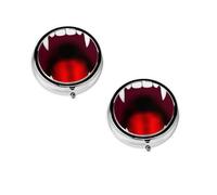 Pilulier rond imprimé chauve-souris vampire, 3 compartiments pour sac à main et poche, boîte à médicaments portable, pilulier de voyage