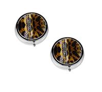 Pilulier rond imprimé serpent jaune, 3 compartiments pour sac à main et poche, boîte à médicaments portable, pilulier de voyage