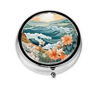 Pilulier rond japonais avec 3 compartiments, mini pilulier en métal pour sac à main ou poche, léger et portable pour un usage quotidien, cadeau, voyage