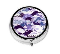 Pilulier rond japonais avec 3 compartiments, mini pilulier en métal pour sac à main ou poche, léger et portable pour un usage quotidien, cadeau, voyage