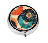 Pilulier rond japonais traditionnel en papier avec 3 compartiments, mini pilulier en métal pour sac à main ou poche, léger et portable pour un usage quotidien, cadeaux, voyage